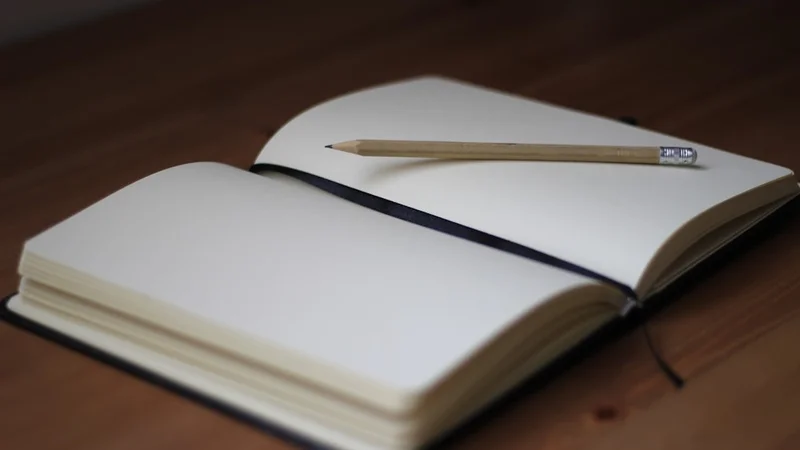 person writing in a mental rehearsal journal at a desk, focused, pen in hand