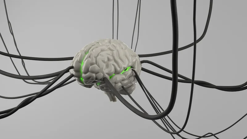 a close-up of a semi-transparent human brain with the amygdala highlighted in warm amber light, dark background with faint neural pathways radiating outward