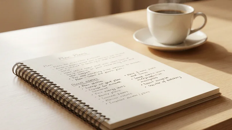 A page of honest plans and a cup of coffee: sometimes starting is exactly this ordinary, and that is enough.