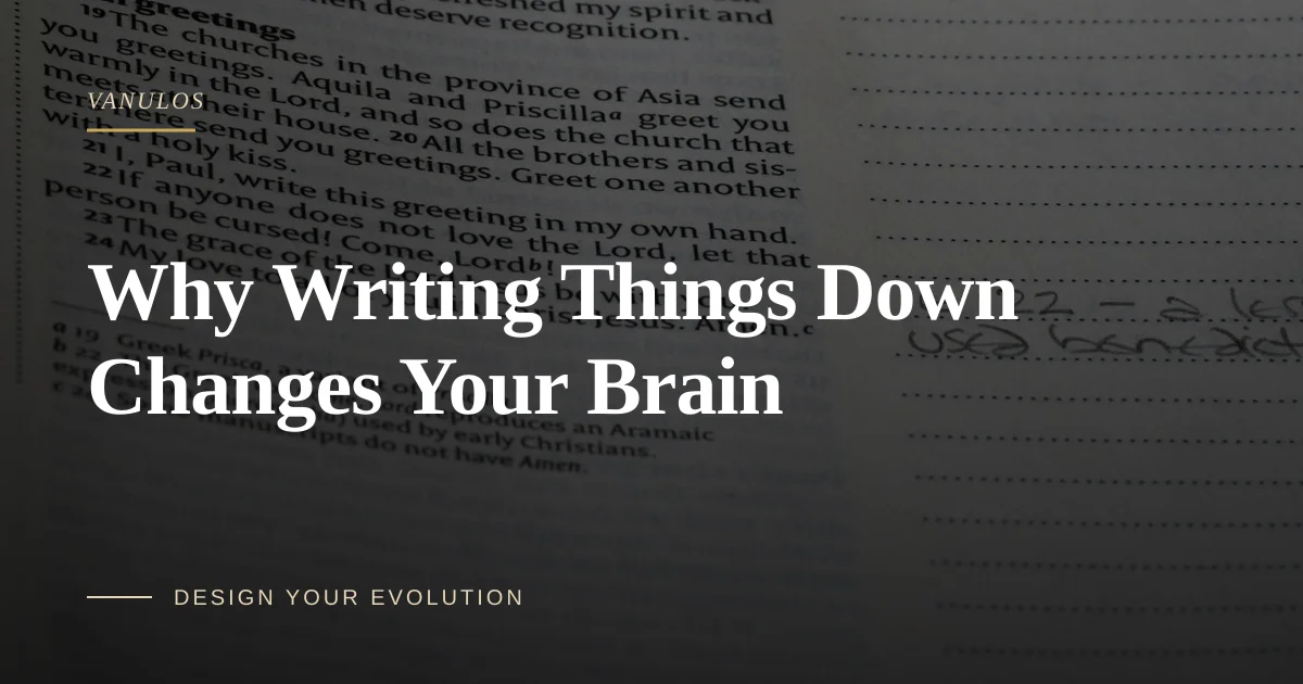 Why Writing Things Down Changes Your Brain